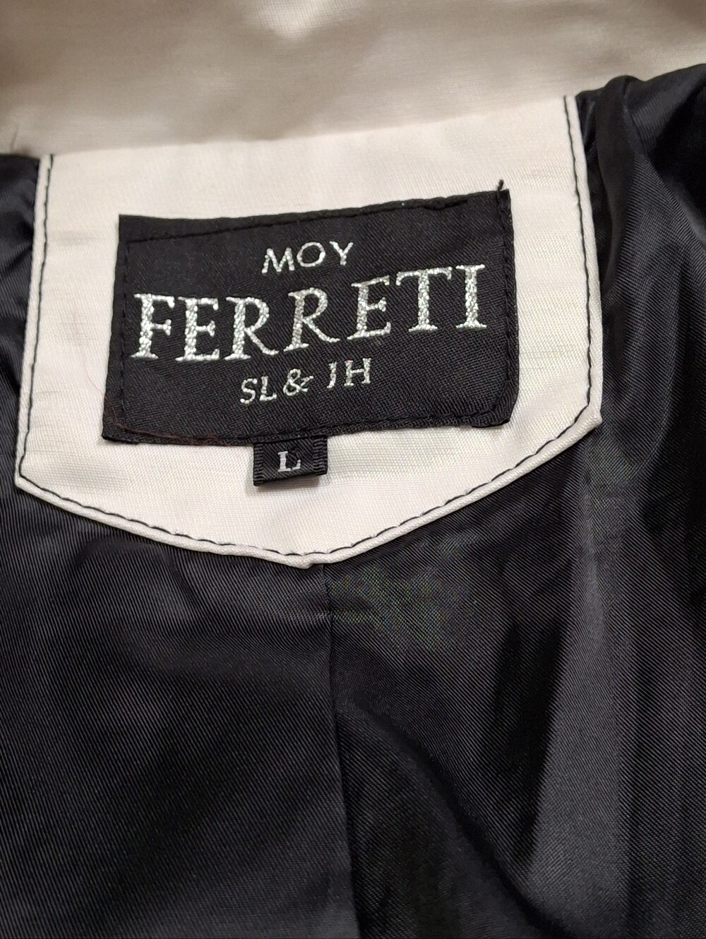 Moy Ferreti White & Black Military Nautical Contrast-Trim Blazer Men Size Large - Picture 9 of 16